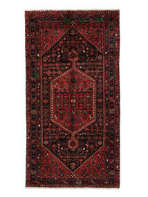  ハマダン 絨毯 155X285 オリエンタル 手織り 黒/深紅色の (ウール, ペルシャ/イラン)