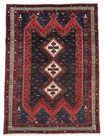  アフシャル 絨毯 130X180 オリエンタル 手織り 黒/深紅色の (ウール, )