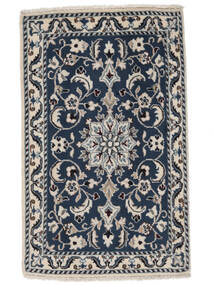  ナイン 絨毯 57X94 オリエンタル 手織り 黒/濃いグレー (ウール, ペルシャ/イラン)