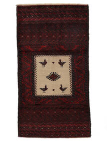 95X175 絨毯 バルーチ 絨毯 オリエンタル 手織り 黒/オレンジ (ウール, ペルシャ/イラン)