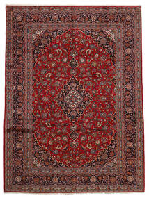  カシャン 絨毯 285X385 オリエンタル 手織り 黒/濃い茶色 大きな (ウール, ペルシャ/イラン)