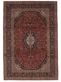  カシャン 絨毯 254X367 オリエンタル 手織り 黒/濃い茶色 大きな (ウール, ペルシャ/イラン)