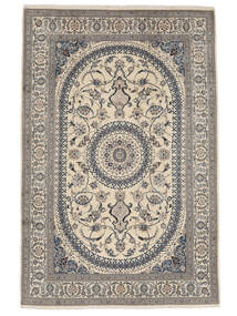  ナイン 絨毯 200X300 オリエンタル 手織り 濃いグレー/薄茶色 (ウール, ペルシャ/イラン)