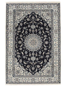  ナイン 絨毯 195X290 オリエンタル 手織り 黒/濃いグレー (ウール, ペルシャ/イラン)