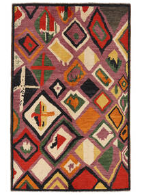  Moroccan Berber - Afghanistan 124X197 ウール 絨毯 深紅色の/黒 小 絨毯 