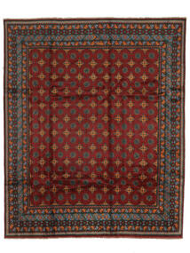  アフガン 絨毯 247X298 オリエンタル 手織り 黒/深紅色の (ウール, アフガニスタン)