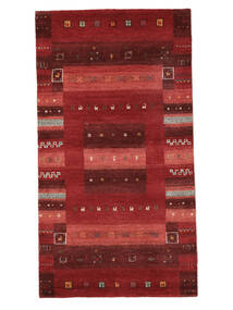  ギャッベ Loribaft 絨毯 87X160 モダン 手織り 深紅色の/黒 (ウール, )