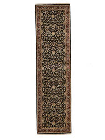 81X300 絨毯 オリエンタル サルーク American 絨毯 廊下 カーペット 黒/茶 (ウール, インド)