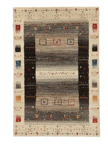  ギャッベ Loribaft 絨毯 100X149 モダン 手織り 黒/濃い茶色/薄茶色 (ウール, インド)