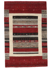 絨毯 ギャッベ Loribaft 絨毯 120X183 深紅色の/黒 (ウール, インド)