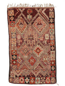 196X326 絨毯 Berber Moroccan - Mid Atlas Vintage モダン 深紅色の/茶 (ウール, モロッコ)