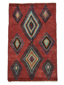  Moroccan Berber - Afghanistan 絨毯 90X144 モダン 手織り 深紅色の/黒 (ウール, )
