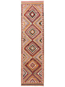 絨毯 オリエンタル Herki キリム ヴィンテージ 絨毯 88X321 廊下 カーペット 茶/深紅色の (ウール, トルコ)