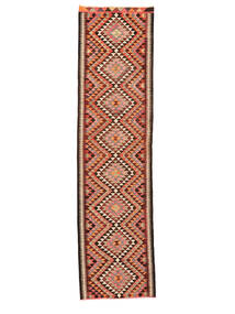 93X347 絨毯 Herki キリム ヴィンテージ 絨毯 オリエンタル 手織り 廊下 カーペット 深紅色の/茶 (ウール, トルコ)