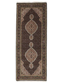 81X203 絨毯 タブリーズ Royal 絨毯 オリエンタル 手織り 廊下 カーペット 黒/茶 (インド)