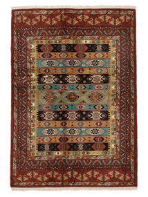 138X196 絨毯 オリエンタル トルクメン 絨毯 黒/茶 (ウール, ペルシャ/イラン)