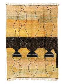 手織り Berber Moroccan - Mid Atlas 220X308 ウール 絨毯 オレンジ/黒 絨毯 