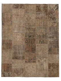 手織り パッチワーク 絨毯 199X254 Vintage ペルシャ ウール 絨毯 茶/黒 絨毯 