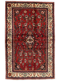 134X211 絨毯 ナハバンド 絨毯 オリエンタル 深紅色の/黒 (ウール, ペルシャ/イラン)