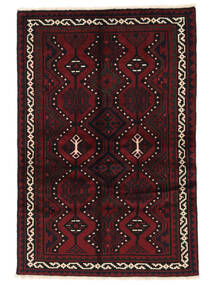 手織り ロリ 絨毯 133X200 ペルシャ ウール 絨毯 黒/深紅色の 小 絨毯 