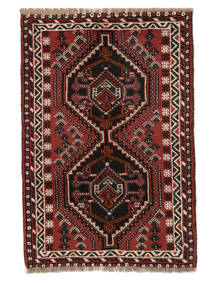 80X118 絨毯 シラーズ 絨毯 オリエンタル 黒/深紅色の (ウール, ペルシャ/イラン)