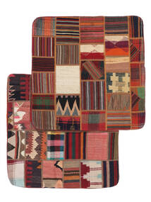 80X80 絨毯 Patchwork Pillowcase - Iran オリエンタル 正方形 深紅色の/黒 (ウール, ペルシャ/イラン)