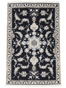 絨毯 ナイン 87X133 黒/濃いグレー (ウール, ペルシャ/イラン)