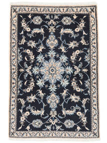 89X134 絨毯 ナイン オリエンタル 黒/濃いグレー (ウール, ペルシャ/イラン)