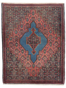 85X107 絨毯 センネ 絨毯 オリエンタル 黒/深紅色の (ウール, ペルシャ/イラン)