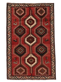 絨毯 シラーズ 絨毯 163X250 黒/深紅色の (ウール, ペルシャ/イラン)