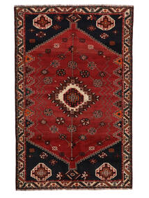 絨毯 シラーズ 絨毯 163X255 黒/深紅色の (ウール, ペルシャ/イラン)