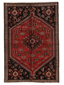 159X229 絨毯 シラーズ 絨毯 オリエンタル 黒/深紅色の (ウール, ペルシャ/イラン)