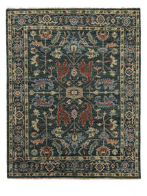 絨毯 オリエンタル ウサク インド 絨毯 244X309 黒/ダークイエロー (ウール, インド)
