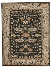 270X363 絨毯 ウサク インド 絨毯 オリエンタル 手織り 黒/茶 大きな (ウール, インド)