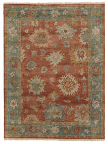 絨毯 オリエンタル ウサク インド 絨毯 268X358 茶/深緑色の 大きな (ウール, インド)
