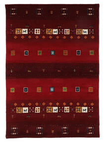  ギャッベ インド Fine 絨毯 100X150 ウール 黒/深紅色の 小 