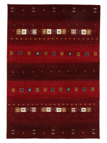 160X230 絨毯 ギャッベ インド Fine 絨毯 モダン 手織り 黒/深紅色の (ウール, インド)