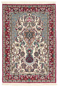 絨毯 ペルシャ イスファハン 絹の縦糸 71X105 深紅色の/ベージュ ( ペルシャ/イラン)
