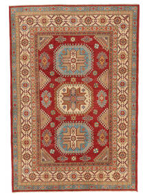 188X276 絨毯 カザック Fine 絨毯 オリエンタル 深紅色の/茶 (ウール, アフガニスタン)