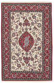 絨毯 イスファハン 絹の縦糸 113X177 深紅色の/ベージュ ( ペルシャ/イラン)
