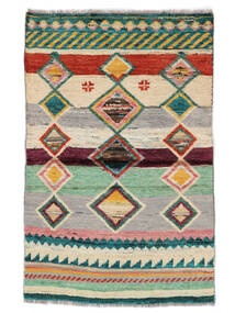 77X118 絨毯 Moroccan Berber - Afghanistan モダン 手織り グリーン/オレンジ (ウール, アフガニスタン)