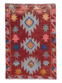 絨毯 Moroccan Berber - Afghanistan 74X113 深紅色の/濃いグレー (ウール, アフガニスタン)