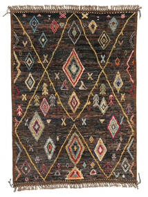 絨毯 Moroccan Berber - Afghanistan 201X280 黒/茶 (ウール, アフガニスタン)