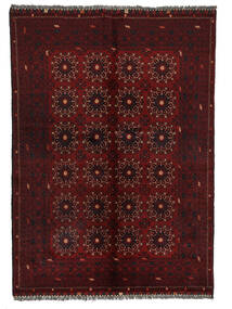 絨毯 Kunduz 絨毯 146X201 黒/深紅色の (ウール, アフガニスタン)