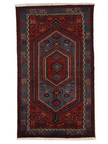 絨毯 オリエンタル ハマダン 絨毯 126X216 黒/深紅色の (ウール, ペルシャ/イラン)