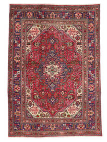 絨毯 タブリーズ 絨毯 200X292 深紅色の/黒 (ウール, ペルシャ/イラン)