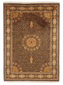 絨毯 オリエンタル カシミール ピュア シルク 24/24 Quality 156X213 茶/黒 (絹, インド)